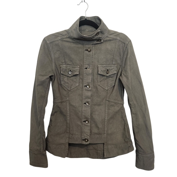 RAG & BONE CHAMBERLAIN JACKET ARMY GREEN CANVAS 100% COTTON SZ XS - Picture 2 of 13